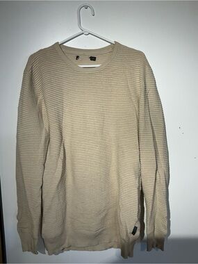 French Connection Cream Ribbed Knit Sweatshirt